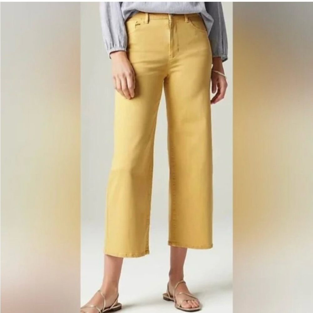 J. Jill Women's Mustard Wide Leg Capri Cropped Jeans Size 18 WP-142